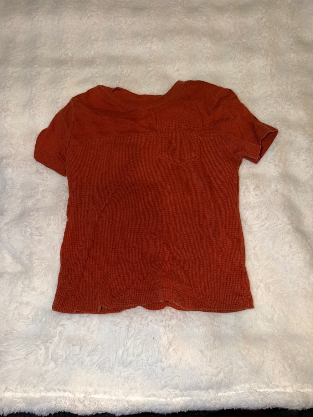 wonder nation Rust Orange Short Sleeve Waffle Knit Tee